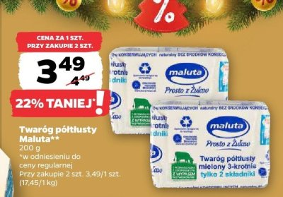 Twaróg półtłusty Maluta promocja w Netto