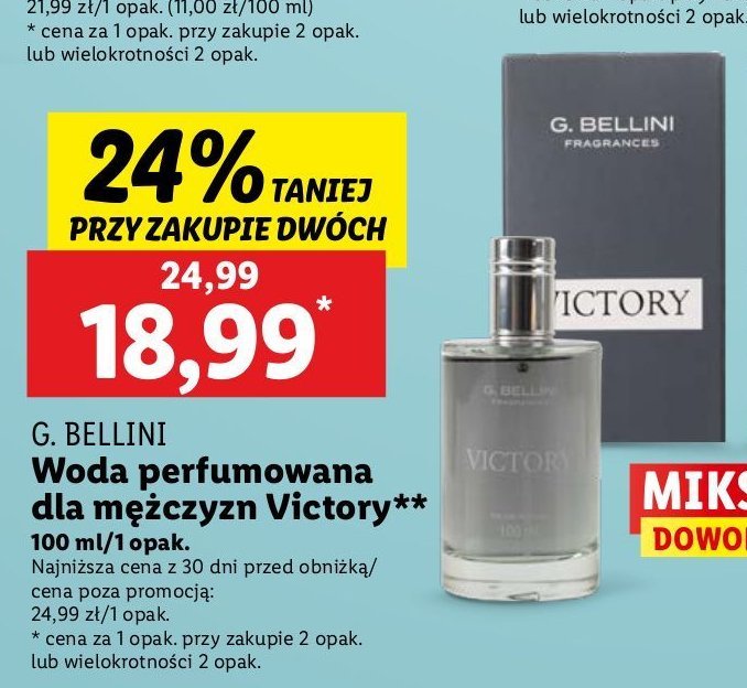 Woda perfumowana G.bellini victory promocja w Lidl