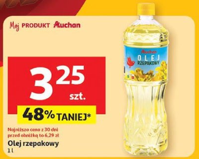 Olej rzepakowy 1 l Auchan promocja