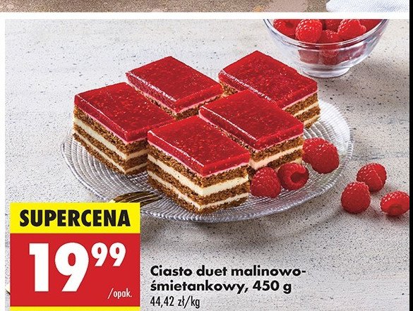 Ciasto duet malinowo-śmietankowy promocja w Biedronka