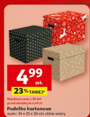 Pudełko kartonowe wym.: 34 x 25 x 26 cm, różne wzory promocja w Auchan