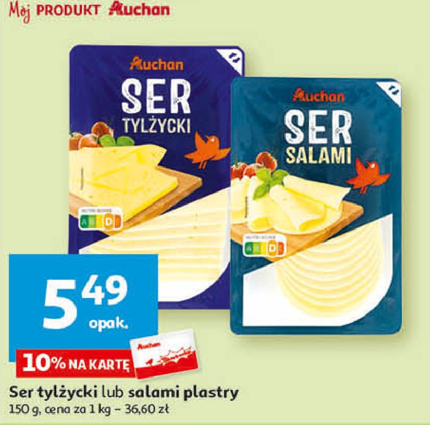 Ser salami plastry Auchan różnorodne (logo czerwone) promocja
