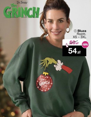 Bluza Dr. Seuss The Grinch Rozm. XS-3XL promocja w Woolworth