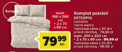 Komplet po艣cieli bawe艂nianej wym. 160 x 200 cm + 2 x 70 x 80 cm Detexpol promocja
