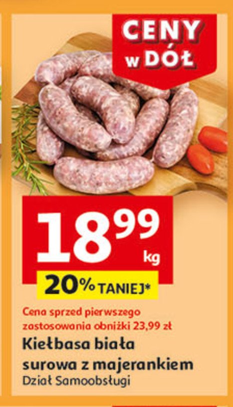 Kiełbasa biała surowa z majerankiem promocja