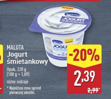 Jogurt śmietankowy Maluta promocja w Aldi