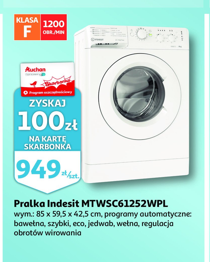 Pralka mtwsc61252wpl Indesit promocja