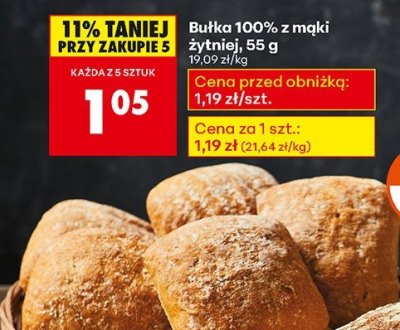 Bułka 100% z mąki żytniej promocja w Biedronka