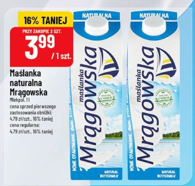 Maślanka naturalna Mrągowska Mlekpol promocja w POLOmarket