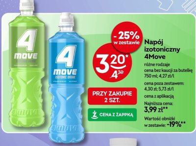 Napój izotoniczny 4Move różne rodzaje 750 ml promocja w Żabka