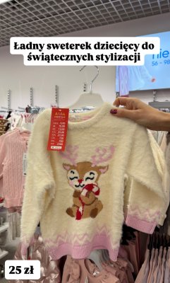 Sweter dziecięcy świąteczny z reniferem promocja w Pepco