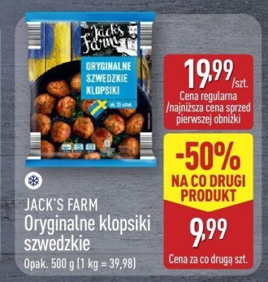 Oryginalne klopsiki szwedzkie JACK'S FARM promocja w Aldi