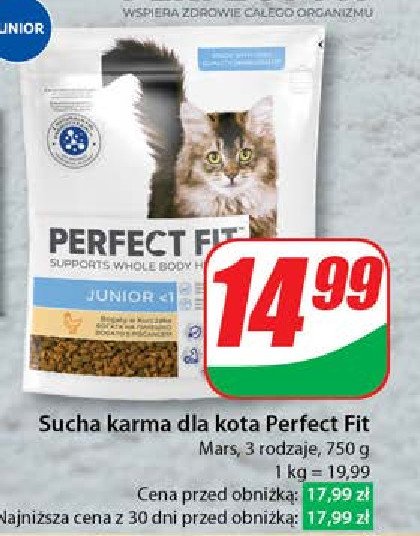 Karma dla kota junior <1 kurczak Perfect fit promocja