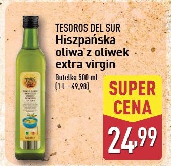 Oliwa z oliwek hiszpańska TESOROS DEL SUR promocja w Aldi