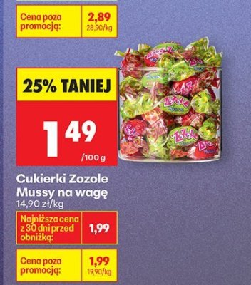 Cukierki Zozole Mussy na wagę promocja w Biedronka