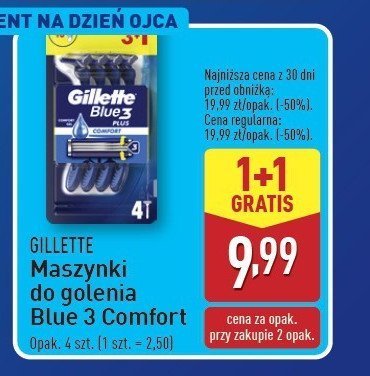 Maszynki do golenia Gillette blue 3 comfort promocja w Aldi