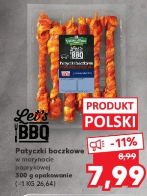 Patyczki boczkowe w marynacie paprykowej K-classic let's bbq promocja
