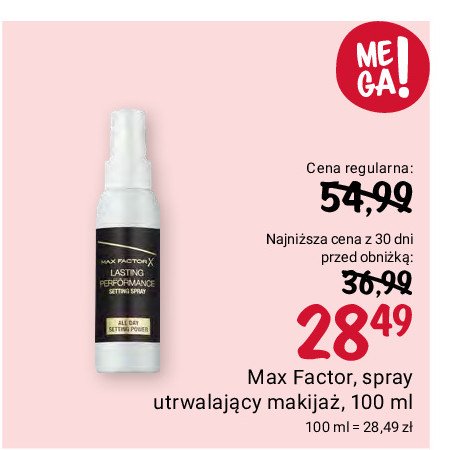 Spray utrwalający makijaż Max factor lasting performance promocja