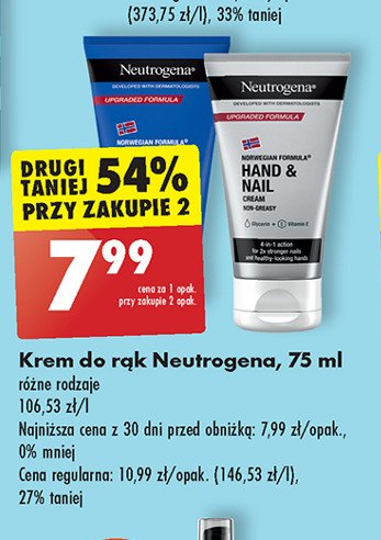 Krem do rąk skoncentrowany bezzapachowy Neutrogena formuła norweska promocja