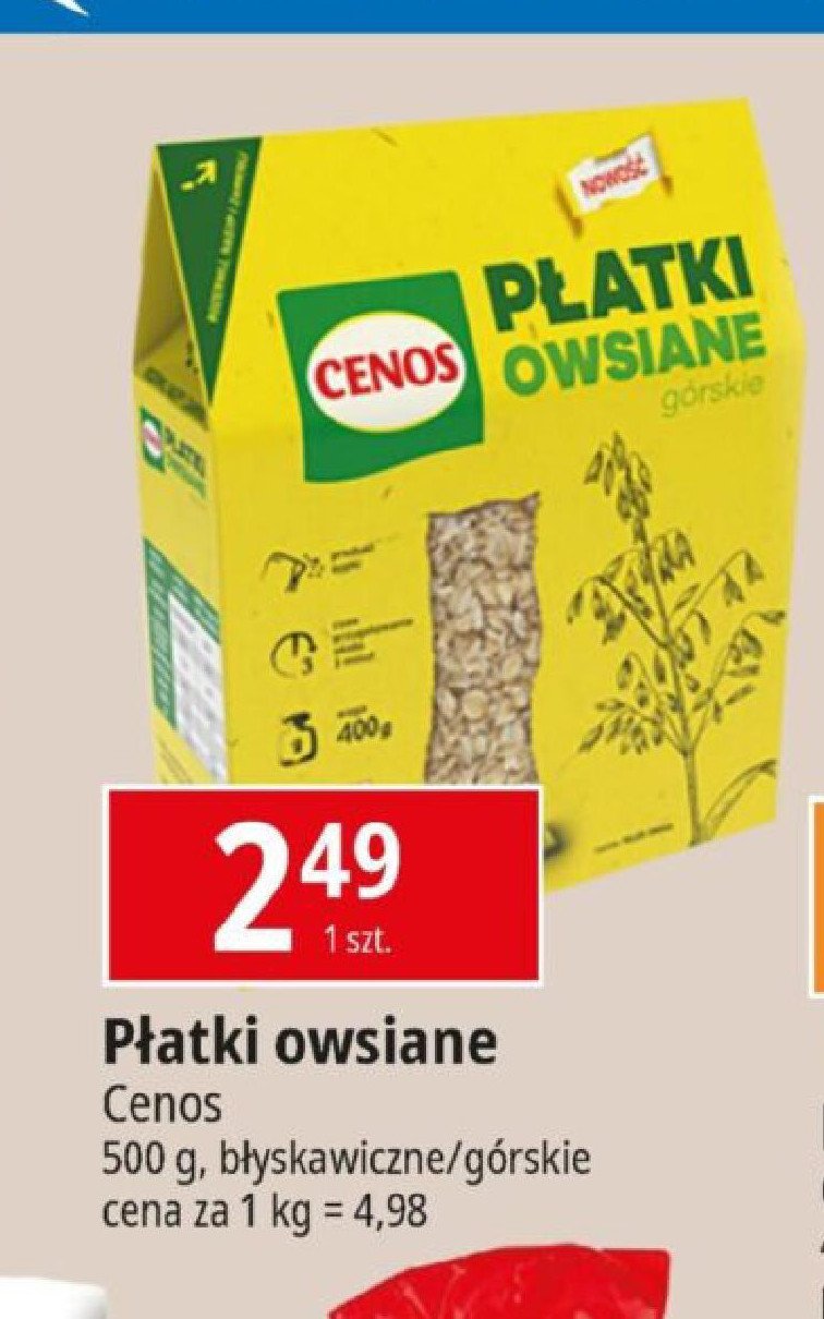 Płatki owsiane górskie Cenos promocja