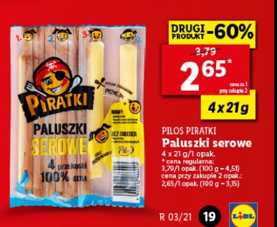 Paluszki serowe Pilos piratki promocja
