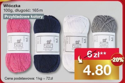 Włóczka 100g, długość: 165m Przykładowe kolory promocja w Woolworth