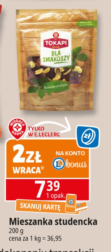 Mieszanka studencka Wiodąca marka tokapi promocja w Leclerc