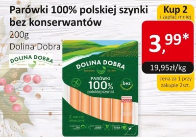 Parówki 100% polskiej szynki bez konserwantów promocja w Market Point