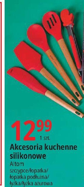Łyżka ażurowa silikonowa z drewnianym uchwytem Altom design promocja