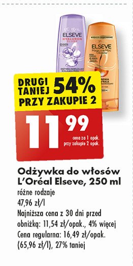 Odżywka do włosów L'oreal elseve magiczna moc olejków promocja w Biedronka