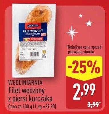 Filet wędzony z piersi kurczaka promocja w Aldi