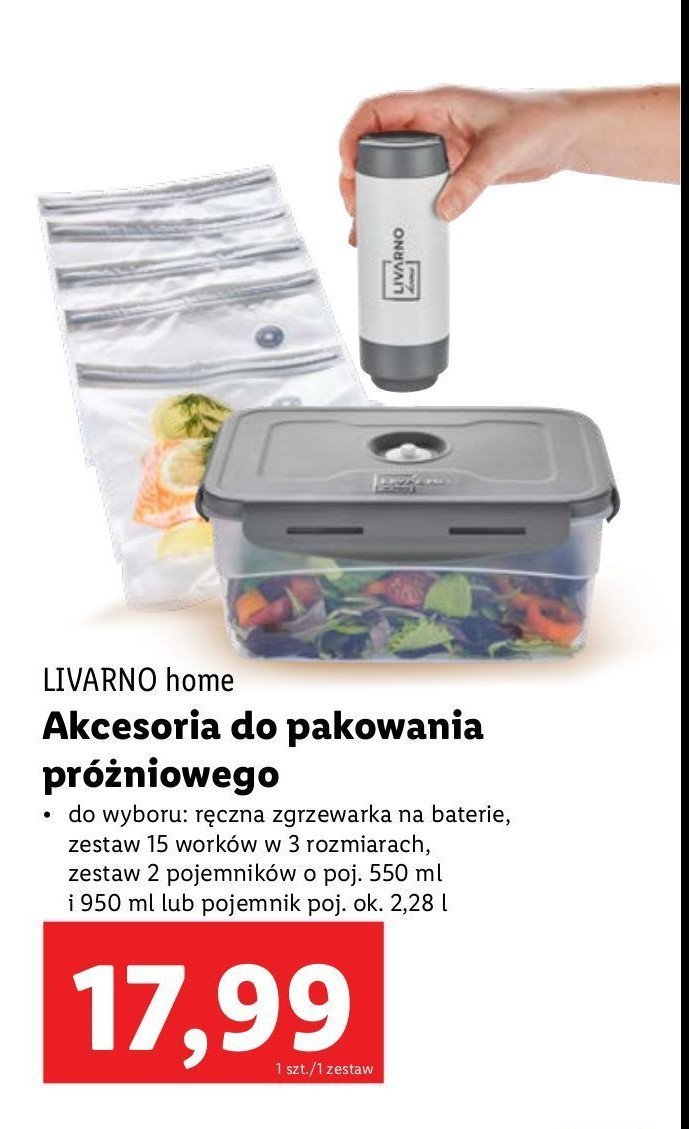 Pojemniki 550 ml + 950 ml LIVARNO HOME promocja