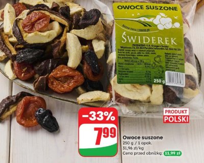 Owoce suszone  promocja w Dino