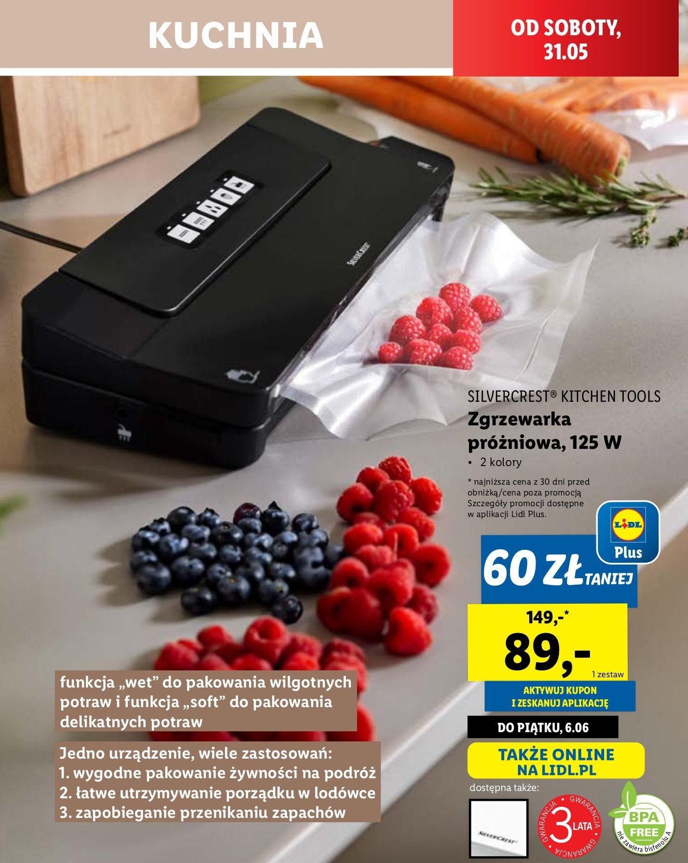 Zgrzewarka do pakowania próżniowego 125 w Silvercrest promocja w Lidl