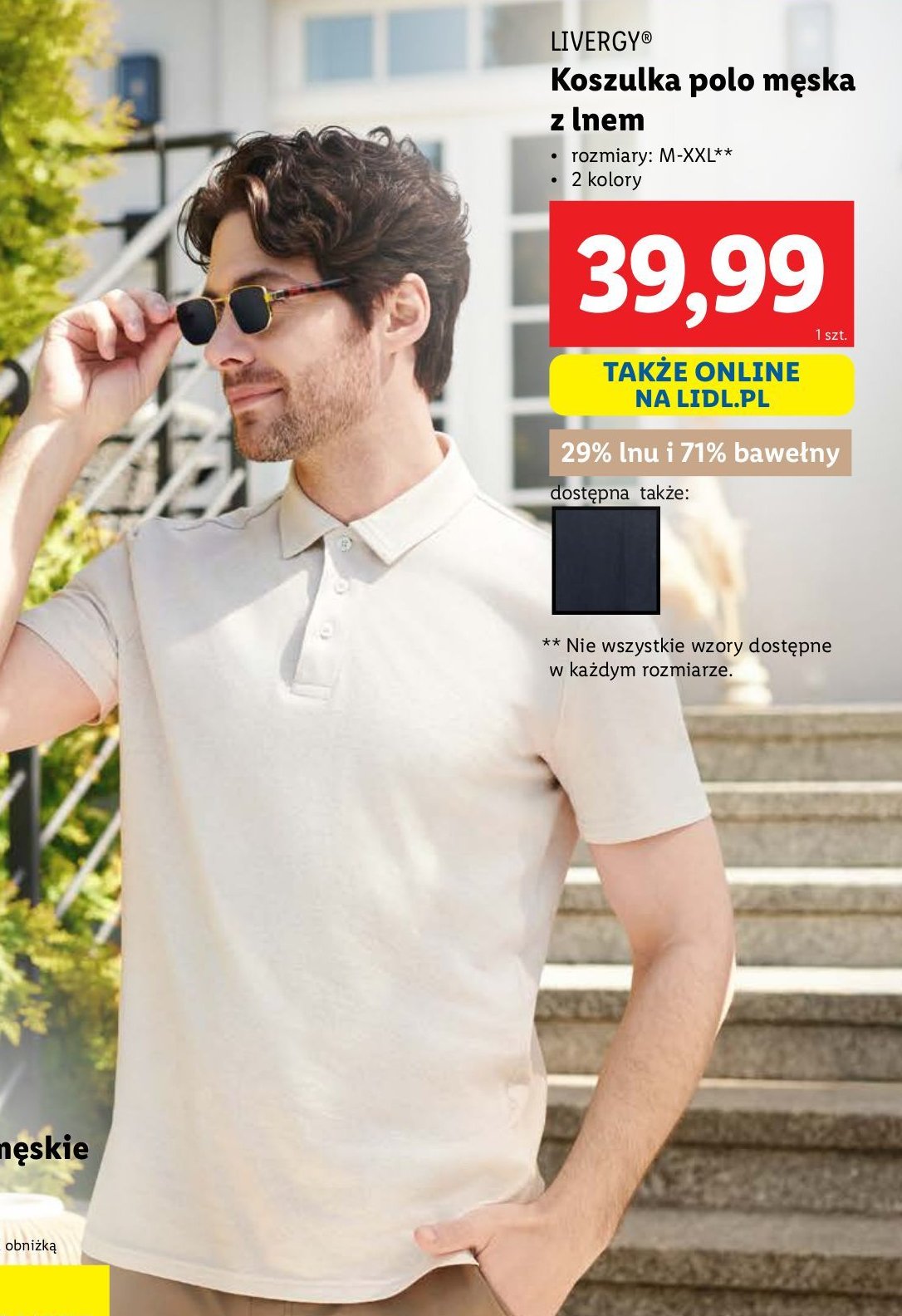 Koszulka polo z lnem m-xxl Livergy promocja w Lidl