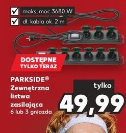 Listwa zasilająca 6-gniazdkowa Parkside promocja