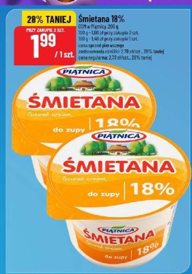 Śmietana 18% Piątnica promocja w POLOmarket