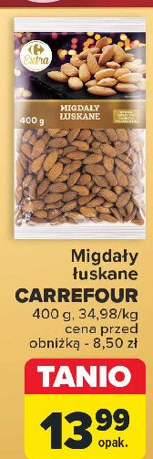 Migdały łuskane Carrefour extra promocja w Carrefour Market