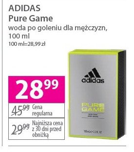 Woda toaletowa Adidas men pure game Adidas cosmetics promocja