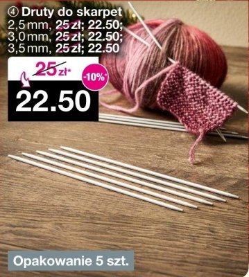 Druty do skarpet addi 3.5mm promocja w Woolworth