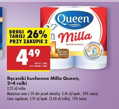 Ręcznik kuchenny 96 listków Queen milla promocja