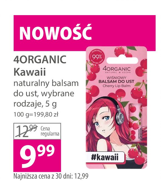 Balsam do ust kawaii 4organic promocja