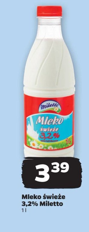 Mleko 3.2% Miletto promocja