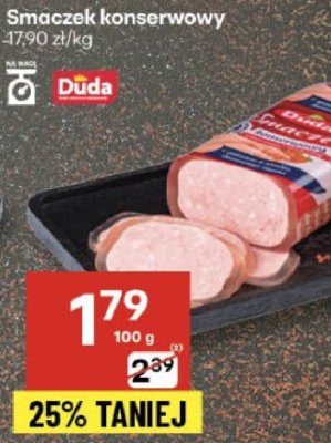 Smaczek konserwowy Duda promocja w Delikatesy Centrum