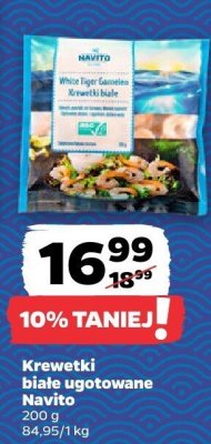 Krewetki białe ugotowane Navito promocja w Netto