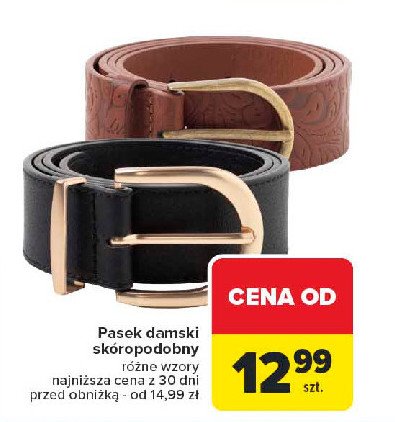 Pasek damski skóropodobny promocja w Carrefour