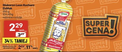 Makaron Leon Kucharz EkMak 250 g promocja w Delikatesy Centrum
