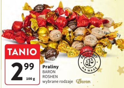 Praliny BARON, ROSHEN wybrane rodzaje promocja w Intermarche
