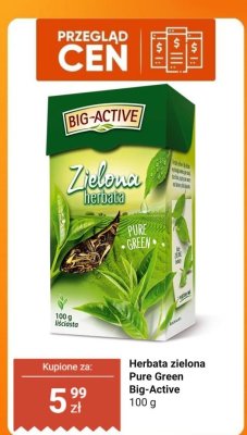 Herbata zielona Pure Green Big-Active promocja w Biedronka