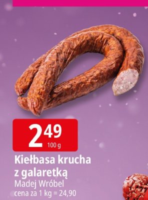 Kiełbasa krucha z galaretką Madej Wróbel promocja w Leclerc